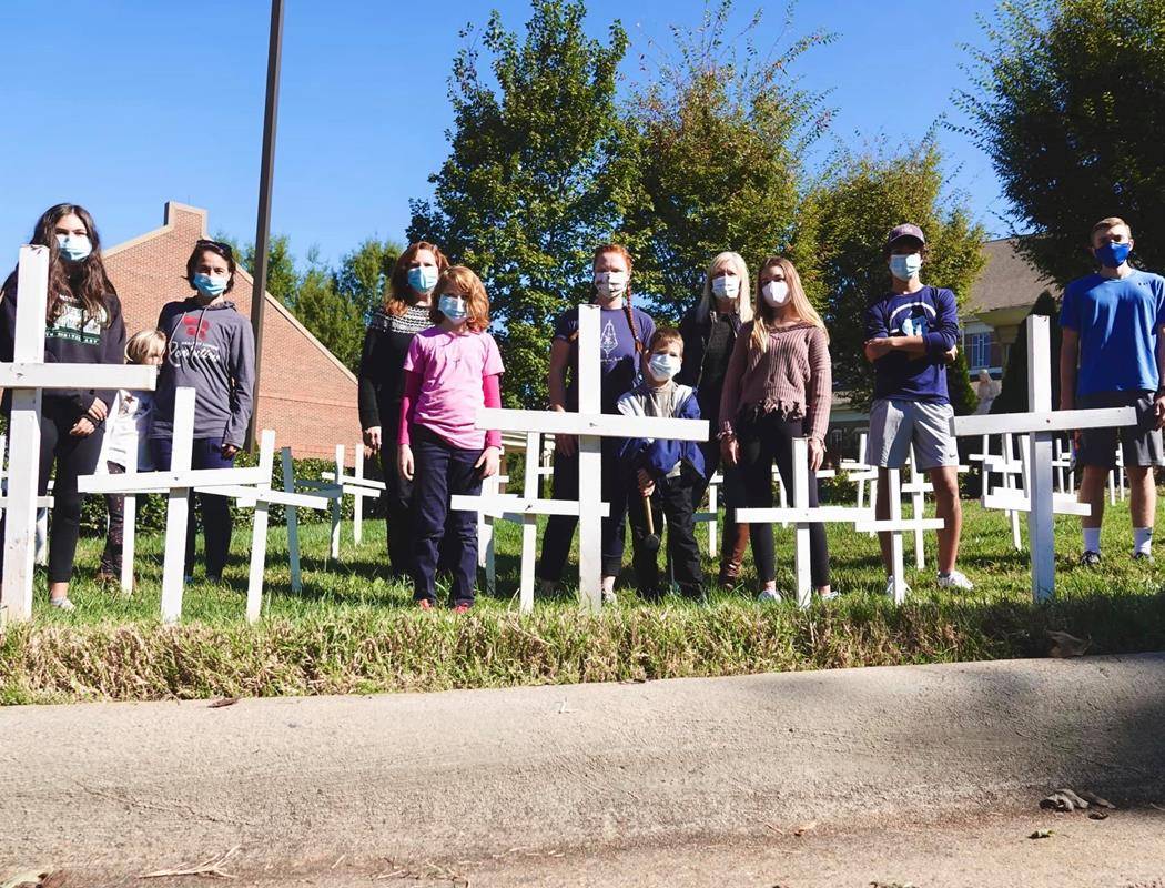 Each cross represents the 47 babies who are aborted every hour in the world. There are 138 crosses. (Photos provided by Amy Burger)