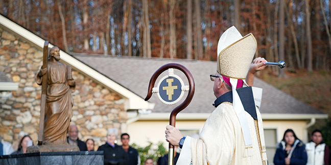 Statue blessed in Mars Hill